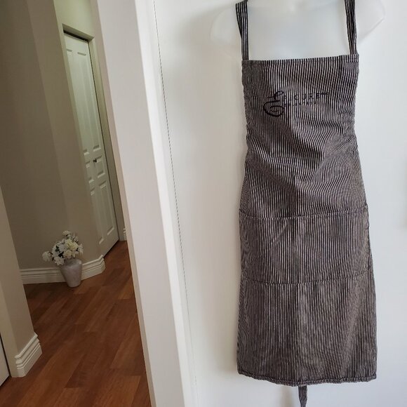 Epicure Striped Bib Apron w Pockets fits M-XL - Picture 1 of 11